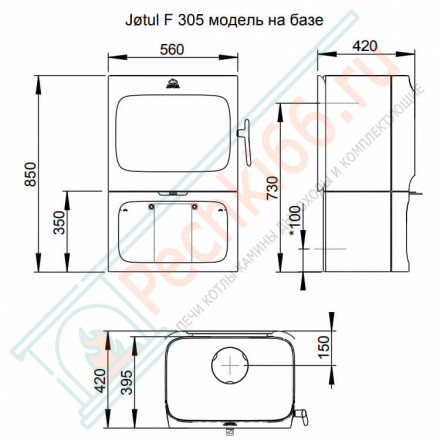 Чугунная печь-камин F 305 R B BR (Jotul)