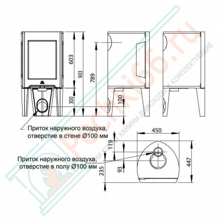 Чугунная печь-камин F 163 BP (Jotul)