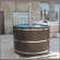 Японская баня Фурако круглая с пластиковой вставкой с внутренней печкой 150х150х120 (НКЗ) в Саратове