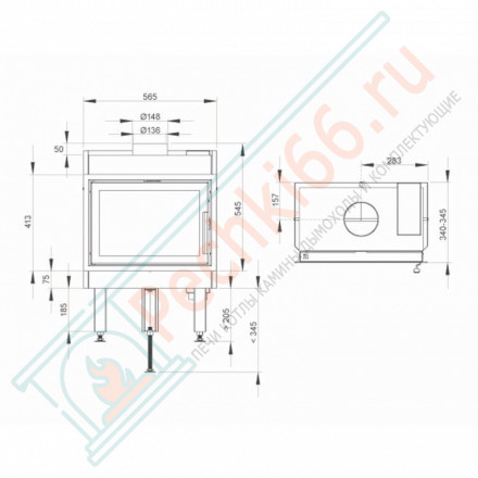 Каминная топка N-20F Exclusive, цвет - белый (Nordpies)