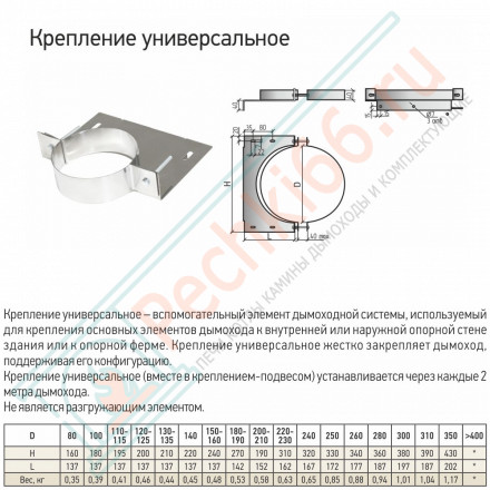 Крепление универсальное КУ d-240 (ТиС)