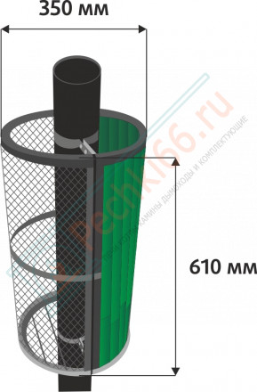 Сетка-каменка комбинированная ламель «Пироксенит» наборный (ProMetall)