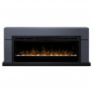 Каминокомплект Lindos (линейный) - Серый графит с очагом Ignite XLF50