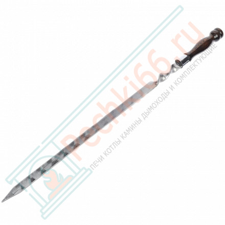 Шампур для люля-кебаб с деревянной ручкой, нерж. ст (450х20х3 мм)