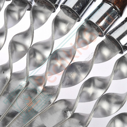 Шампур для люля-кебаб с деревянной ручкой, нерж. ст (450х20х3 мм)