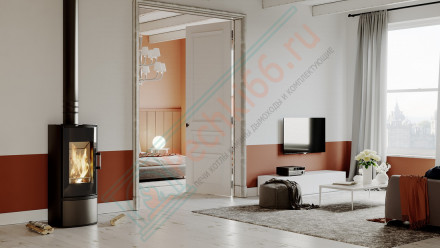 Печь-камин Orbis, серая сталь (Defro-Home) 9кВт