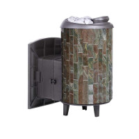 Печь для бани Атмосфера L+, усиленная каменка, ламели «Жадеит» (ProMetall)