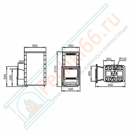 Печь для бани Гекла Inox БСЭ ЗК антрацит НВ (T.M.F) до 50 м3