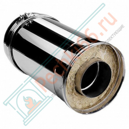 Сэндвич труба V50R с изол L=250 (AISI-321/0,8-ОЦИНК-RAL/0,5) d-120/220 (Вулкан-Cerablanket)