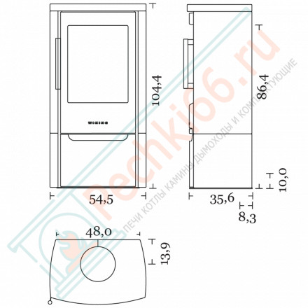 Печь камин Miro 4 в керамике (Wiking)