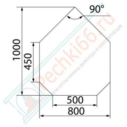Притопочный лист VPL031-R7010, 1000Х800мм, серый (Вулкан)