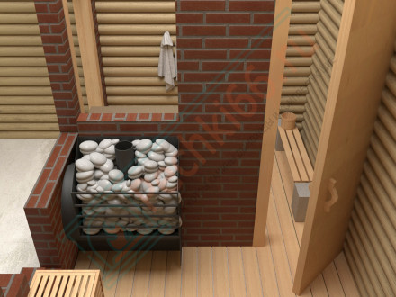 Печи для бани на 3 помещения CАБАНТУЙ 3D 16 панорама