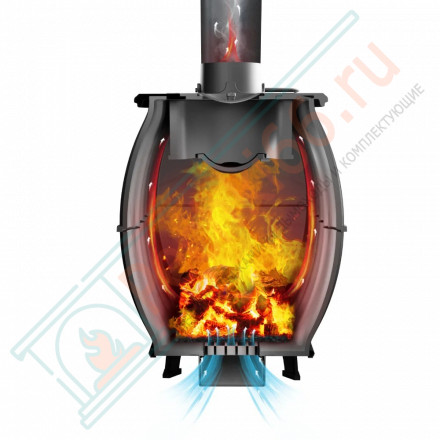Чугунная печь Бахта, серый (ProMetall)