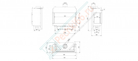 Газовый камин LEO/L/70/G20 (магистральный газ) (Kratki)