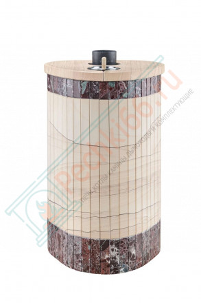 Дровяная банная печь Ферингер Малютка ПФ "Окаменевшее дерево перенесённый рисунок + Россо Леванте" до 18 м³