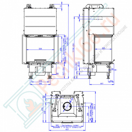 Каминная топка HEAT C 3G L 50.52.31.21 (Romotop)