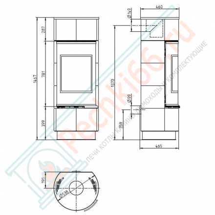 Печь-камин Atika Extra Ceramik, белая (Thorma)