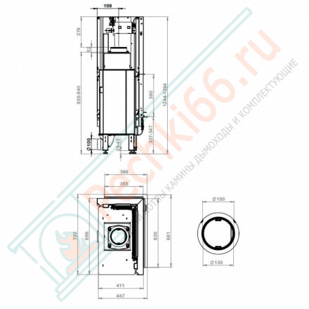 Каминная топка Q-34AL правая (Nordpies)