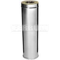 Сэндвич труба для дымохода L=1м (НЕРЖ-430/0,5-ОЦИНК/0,5) d-115/200 (Ferrum GS-Z)