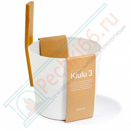 Бадья алюминиевая с бамбуковой ручкой Kiulu 3, белый (Kolo)