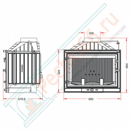 Чугунная топка INVICTA 700 PRIMO VOLET (INVICTA)