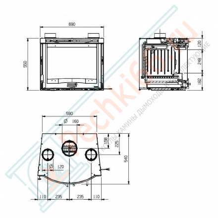 Каминная топка INSERTO 70 TONDO - VENTILATO (La Nordica)