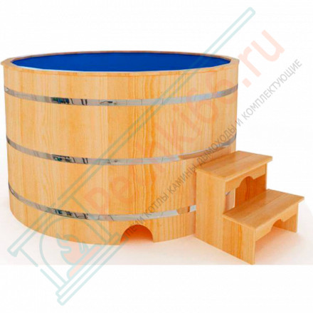 Купель кедровая Премиум круглая с пластиковой вставкой 200х200х120 (НКЗ)