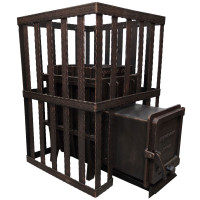 Чугунная банная печь Купечница 25 цельнолитая, сетка (Шуйские-Печи)