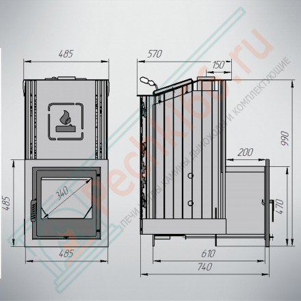 Печь банная Терма Каменка мини, С/Д (Варвара)