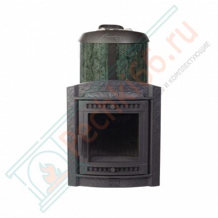 Печь для бани Атмосфера XL+, усиленная каменка, ламели "Верде Гватемала" (ProMetall)