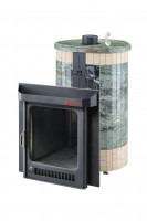 Дровяная банная печь Малютка ПФ "Жадеит перенесённый рисунок + Окаменевшее дерево" (Ферингер)