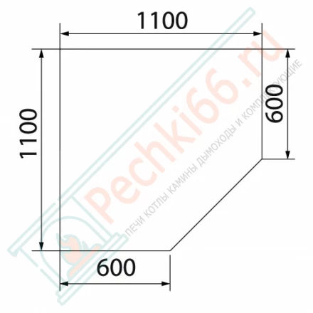 Притопочный лист VPL021-INBA, 1100Х1100мм, зеркальный (Вулкан)