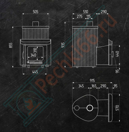 Дровяная печь для бани Макси ПФ "Талькохлорид наборный" (Ферингер)