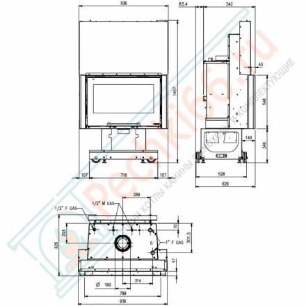 Каминная топка TERMOCAMINO BASE D.S.A. (La Nordica)
