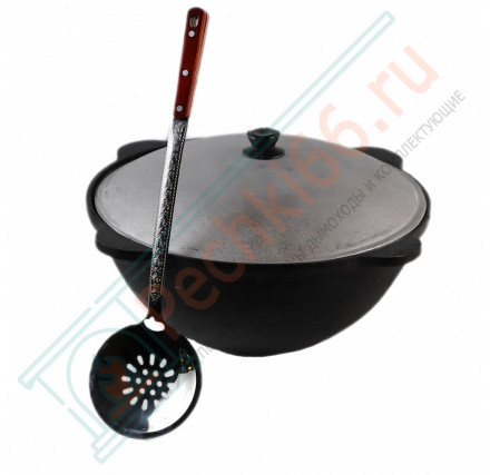 Узбекский чугунный казан плоское дно 10 л. (Наманган DAVR METALL)