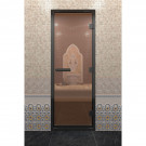 Дверь для хамама в черном профиле, бронза 2100x900 мм (DoorWood) Дверь для хамама в черном профиле, бронза 2100x900 мм (DoorWood)