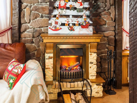 Каминокомплект электрический Pierre Luxe угловой - Темный дуб / Шампань (Высота 975мм) с очагом Cassette 400 NH (Dimplex)