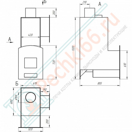 Банная печь из нержавеющей стали № 06Н10 - 36 (Тройка) до 36 м3