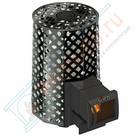 Дровяная банная печь Grill'D Violet Romb Long (Камень колотый 100 кг)