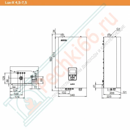 Котел электрический Lux-X 7,5 (Zota) 7,5 кВт