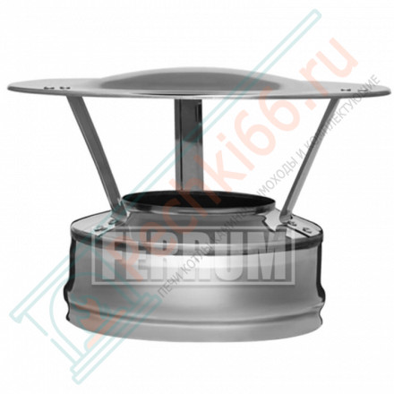 Оголовок для сэндвич дымохода (НЕРЖ-430/0,5-НЕРЖ-430/0,5) d-130/200 (Ferrum GS)