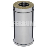 Сэндвич труба для дымохода L=0,5м (НЕРЖ-430/0,8-ОЦИНК/0,5) d-115/200 (Ferrum HF-Z)