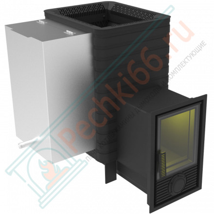 Печь для бани Фаворит 24 Д-2, каминная дверца, с баком 35 л (Березка)