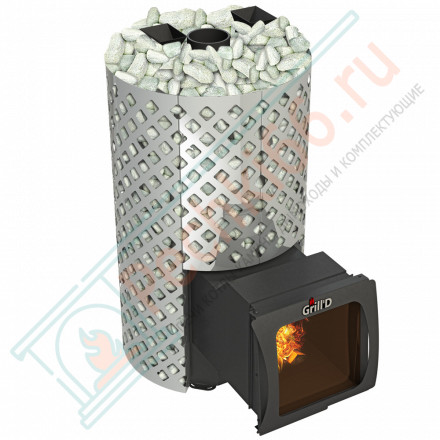 Дровяная банная печь Grill'D Violet World Steel Romb Long Window Max