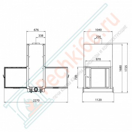 Каминная топка DF 900W, белый шамот (Stav)