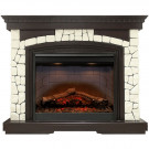 Электрический Каминокомплект Glasgow - Темный дуб/Белый (Высота 1100мм) с очагом Symphony 26'' DF2608-INT Электрический Каминокомплект Glasgow - Темный дуб/Белый (Высота 1100мм) с очагом Symphony 26'' DF2608-INT