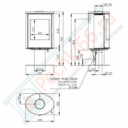 Печь-камин Laredo T камень (Romotop)