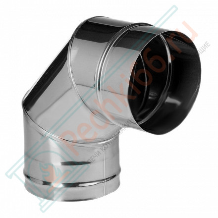 Отвод 90° без изол (НЕРЖ-321/0,8) d-130 (Дымок-Lux)