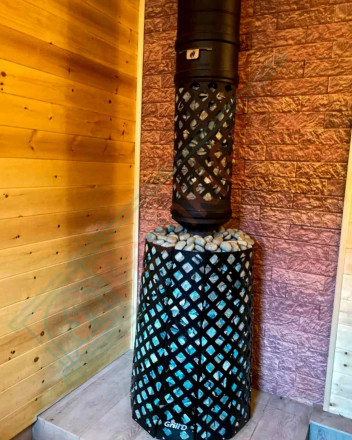 Дровяная банная печь Grill'D Violet Long Window Max (Камень колотый 100 кг)