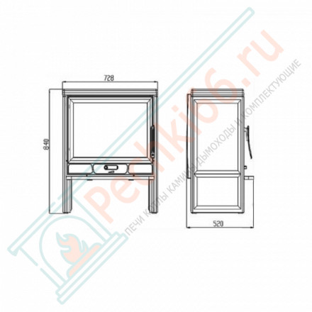Чугунная печь-камин Barun, серая (Plamen)